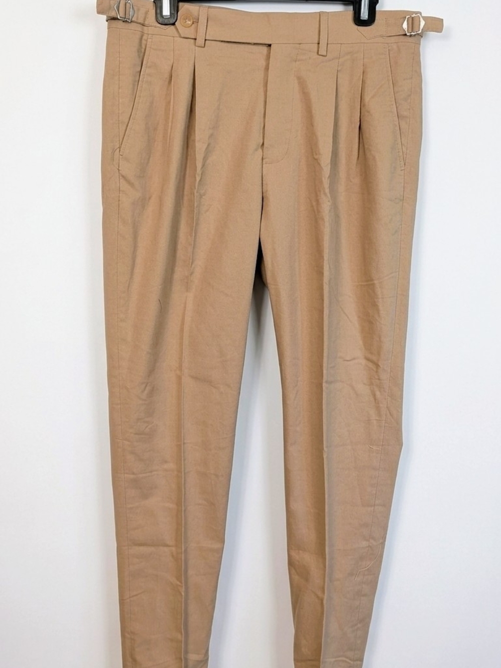 NWT PJ Paul Jones Men’s Pleated Dress Trousers Side Adjusters Tan Size S